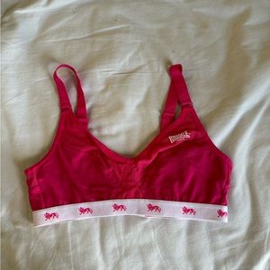hot pink Lonsdale sports bra